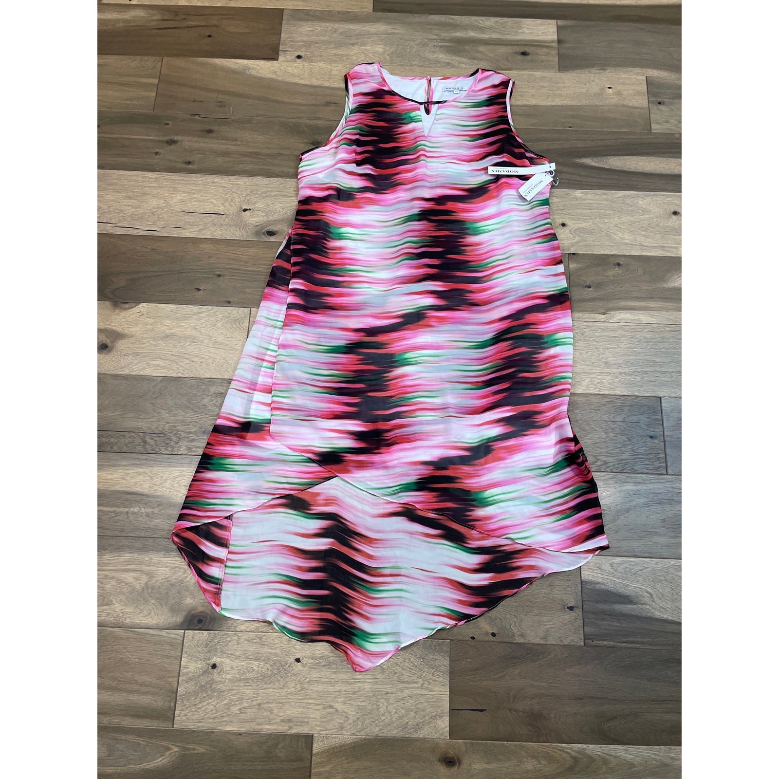 Moda Mix Brandon Thomas Size 20W Multi‑Color Chiffon Maxi Dress NWT High‑Low Hem