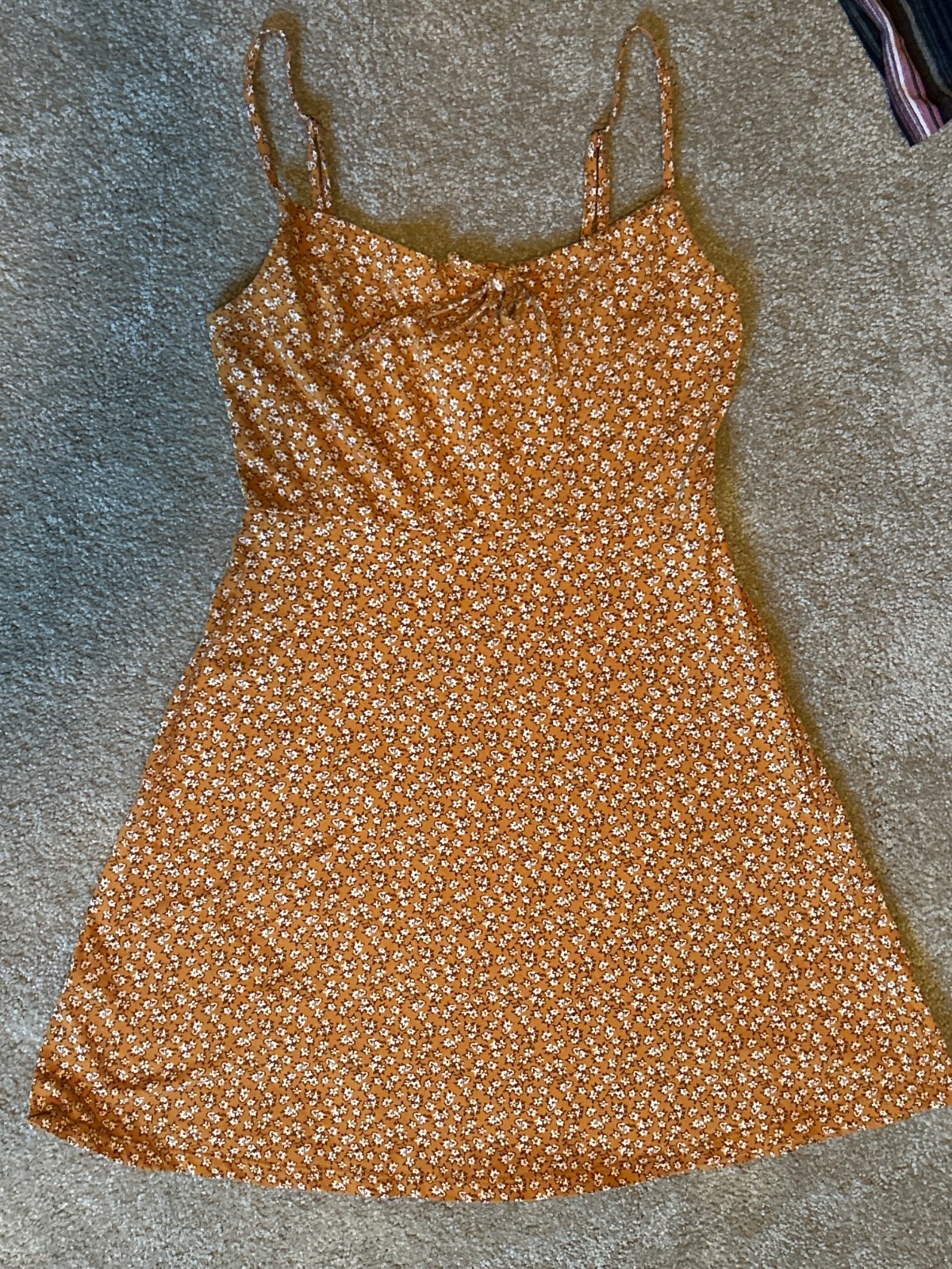 Sky and Sparrow Dress Size Small Orange Floral Spaghetti Strap Ditzy Sundress