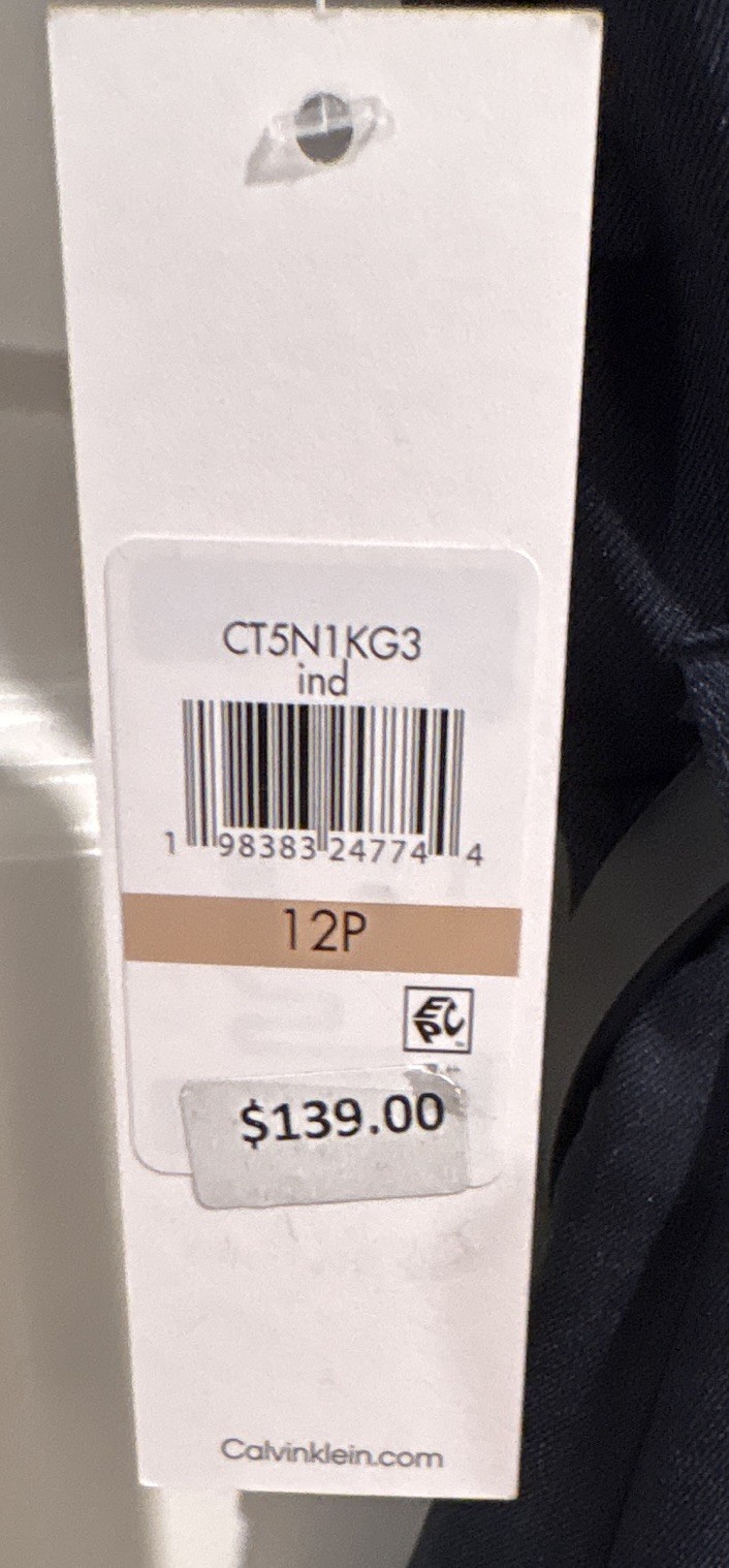 Calvin Klein Black Fit & Flare Belted Knee Dress Short Sleeve Round Neck 12P NWT