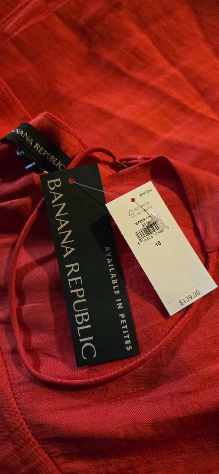 NWT Banana Republic Cami Tiered Maxi Dress Rust Red Womens 16