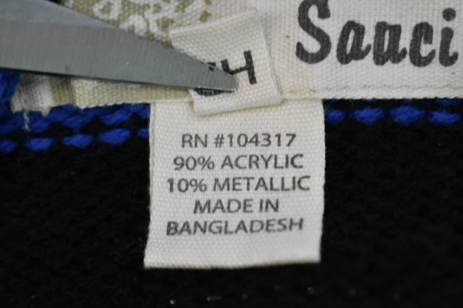 Sauci Dress Sweater Blue & Black Size Small Women’s