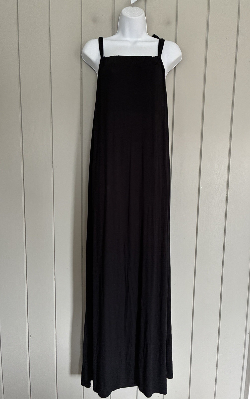 Cabi 5383 Bow Halter Maxi Dress XL Stretch Jersey Long Dress Slinky Stretch