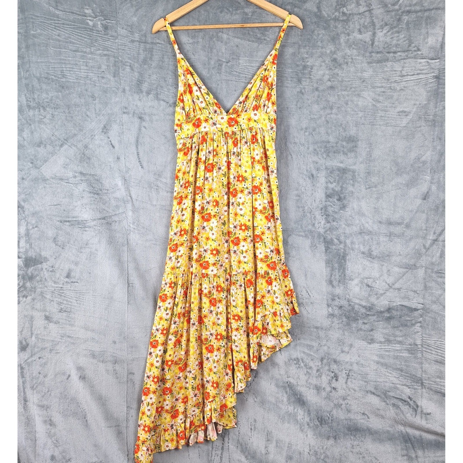 Womens Dress Large Fairy Babydoll Beach Resort Floral Asymmetrical Boho Coquette