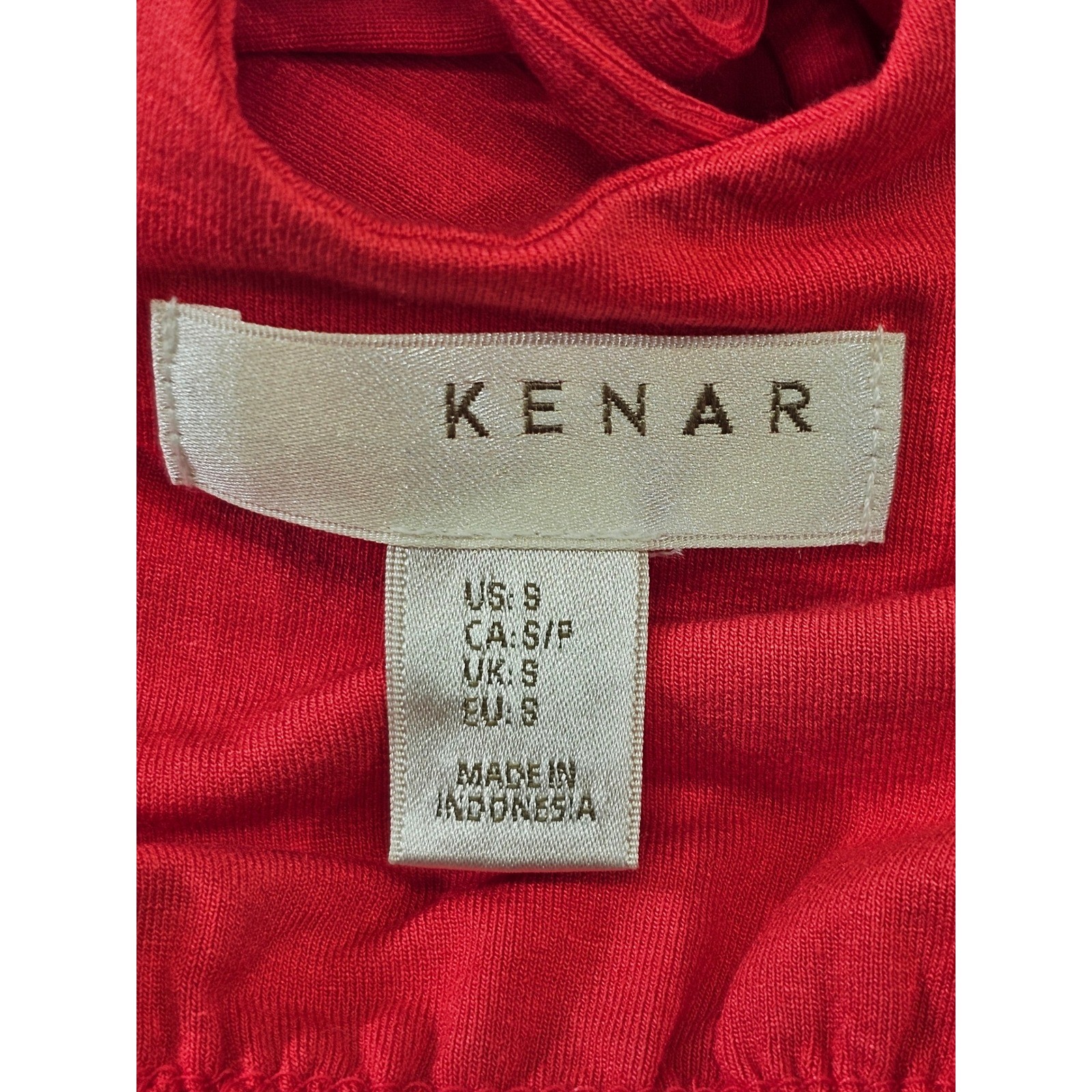 Kenar Maxi Dress Womens S Red Solid Strappy V-Neck Empire Waist Jersey Knit euc