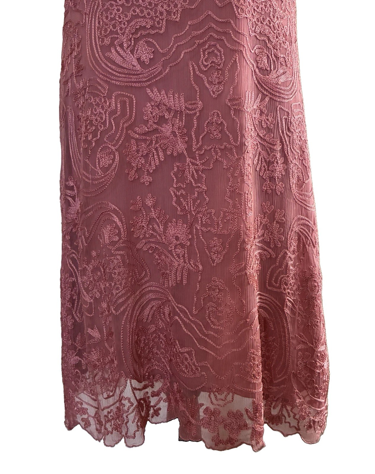 Sundance Lillian Rose Pink Dress Embroidered Soutache Lace Boho Shift S