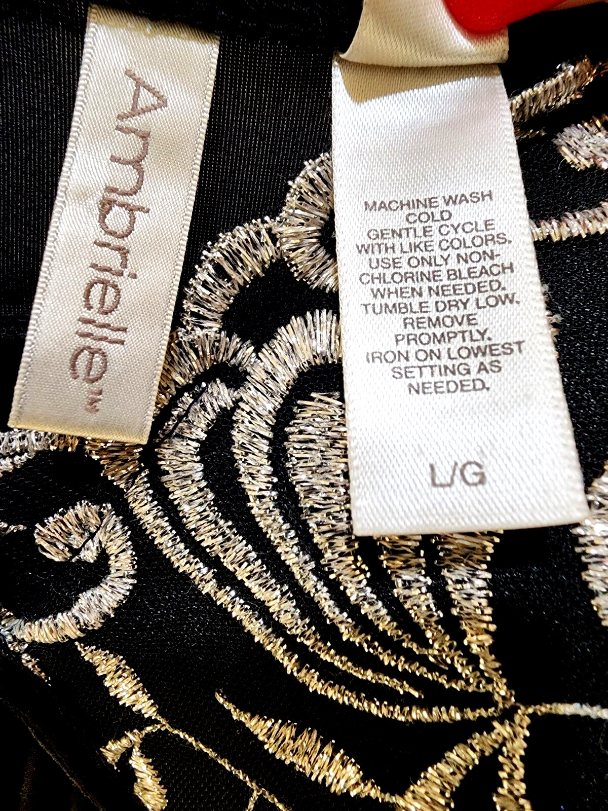 Vintage Ambrielle Silver Thread Embriodered Bodice Firm Cups Stretch Dress Night