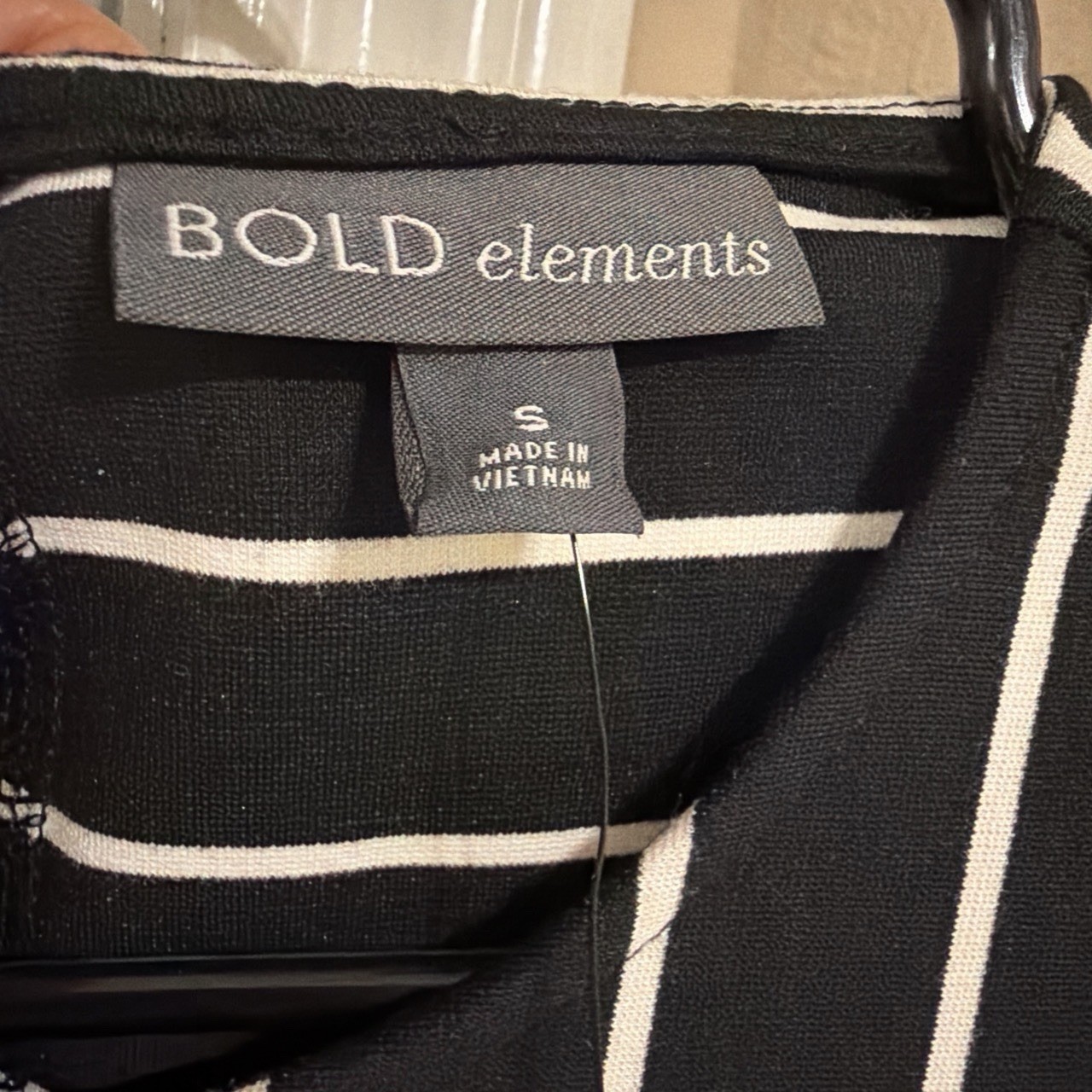NWT BOLD Elements Bodycon Dress Sleeveless Round Neck Black & White Striped