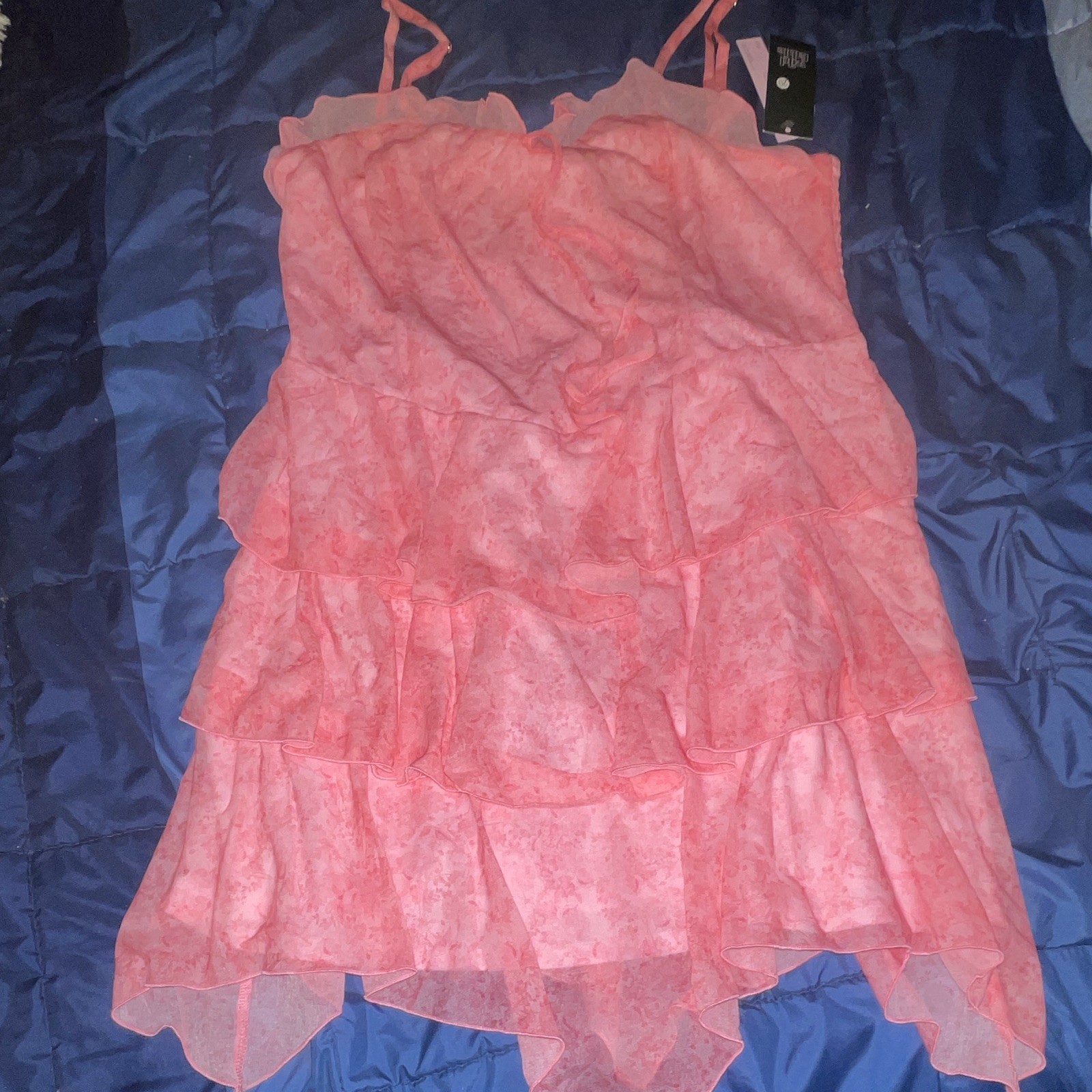 Wild Fable Pink Floral Midi Dress XL Fit & Flare Sweetheart Smocked Strappy 203