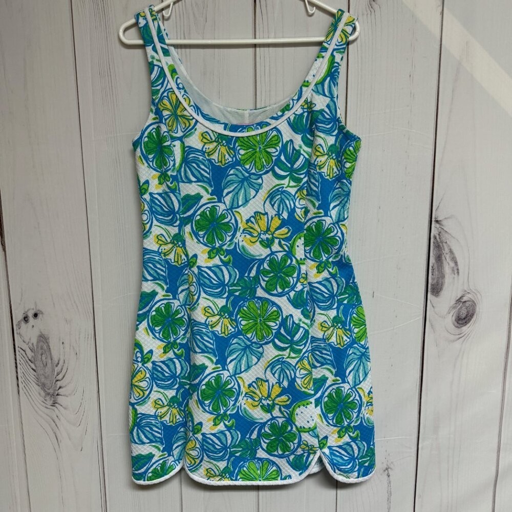 Lilly Pulitzer Lola Shift Dress Large Sweet & Sour Print Fully Lined EUC