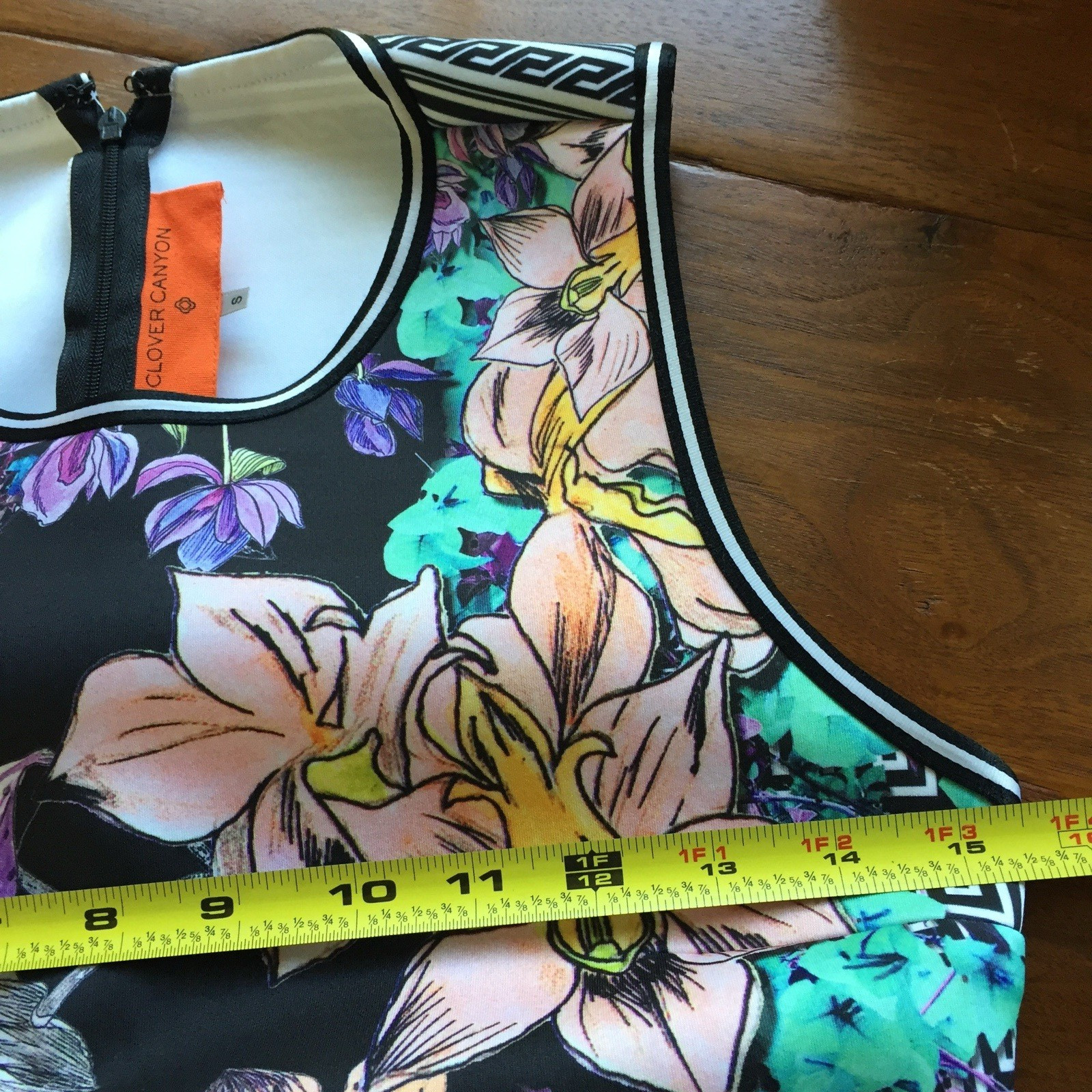 Clover Canyon Scuba Floral Art Print Sleeveless Sheath Dress Size S Small