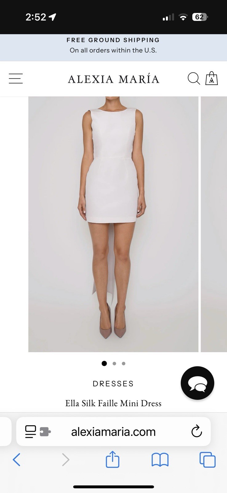 Alexia Maria Ella Silk Faille Mini Dress Cream Size 2 – New w/Tags