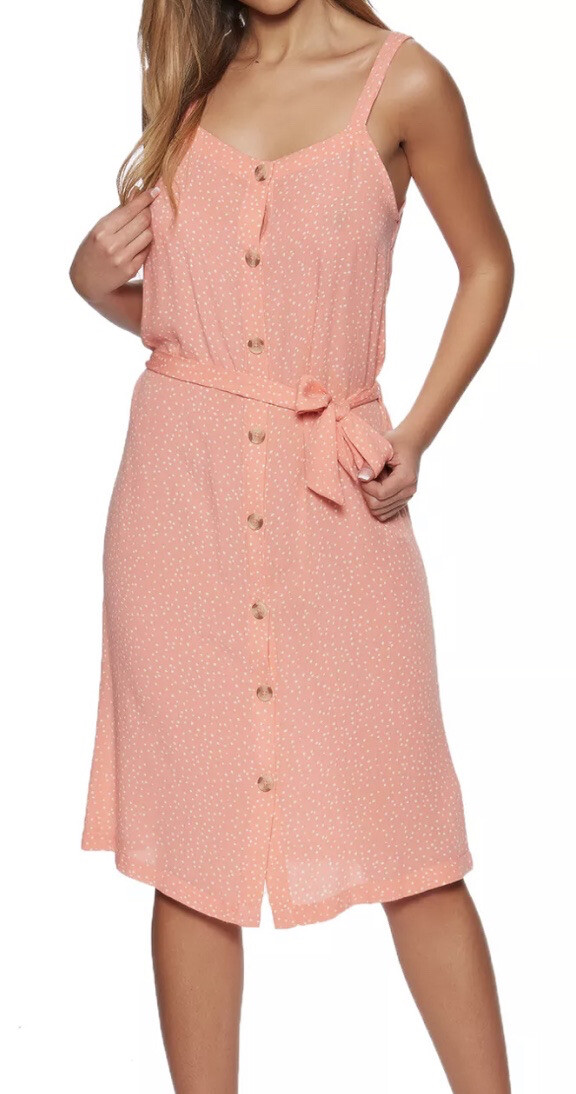 Rip Curl Women’s SZ S Tallows Spot MIDI Dress Sundress Dress Coral NWT $55