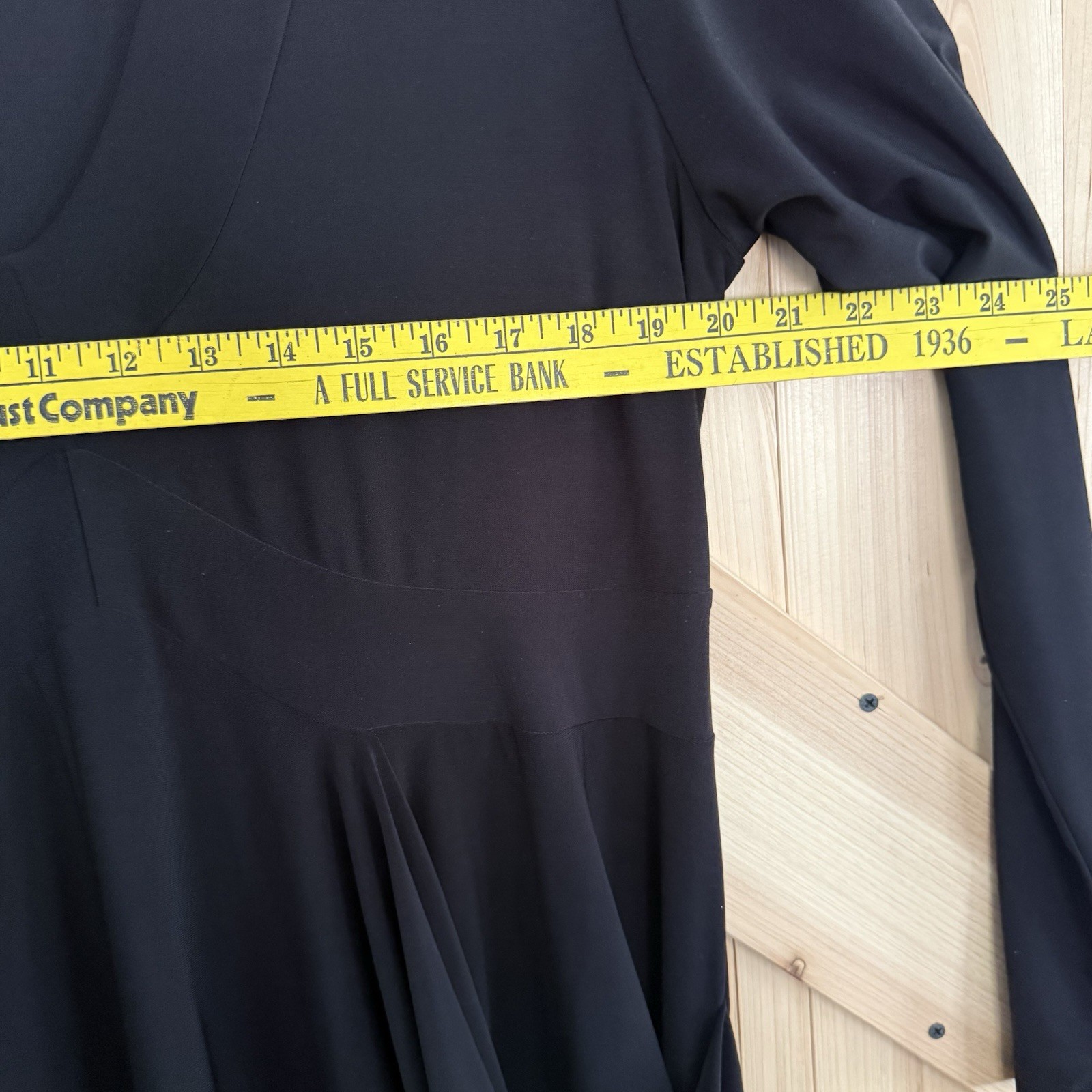 Sympli Liquid Knit Asymmetric Drape Pocket Black Lagenlook Tunic Dress No Tag 12