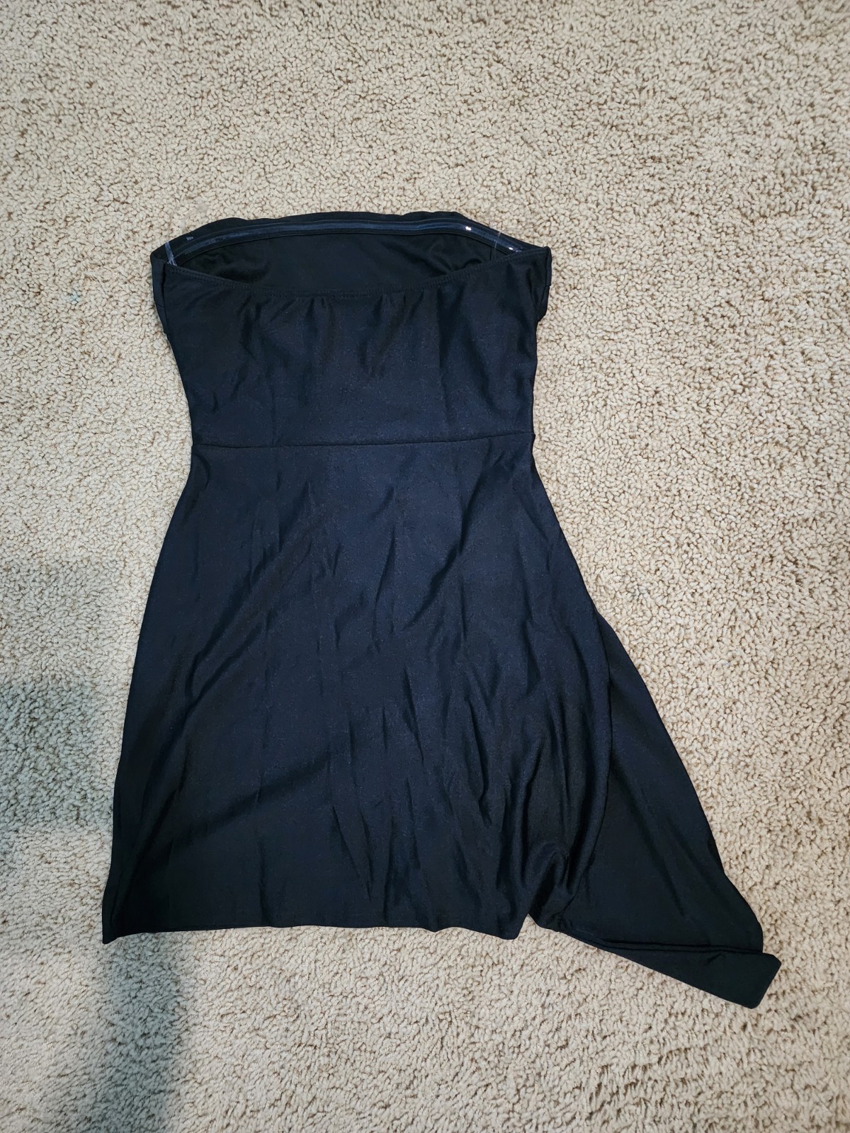 Windsor Women’s M Black Solid Side Slit Ruffle Strapless Mini Dress