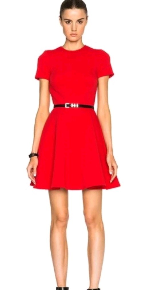 Opening Ceremony Dress Women Size Small Cherry Red Clos A-line Stretch Skater