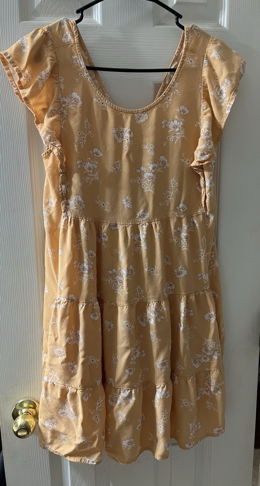 Promesa Womens Junior Large Yellow Floral Sundress with Pockets