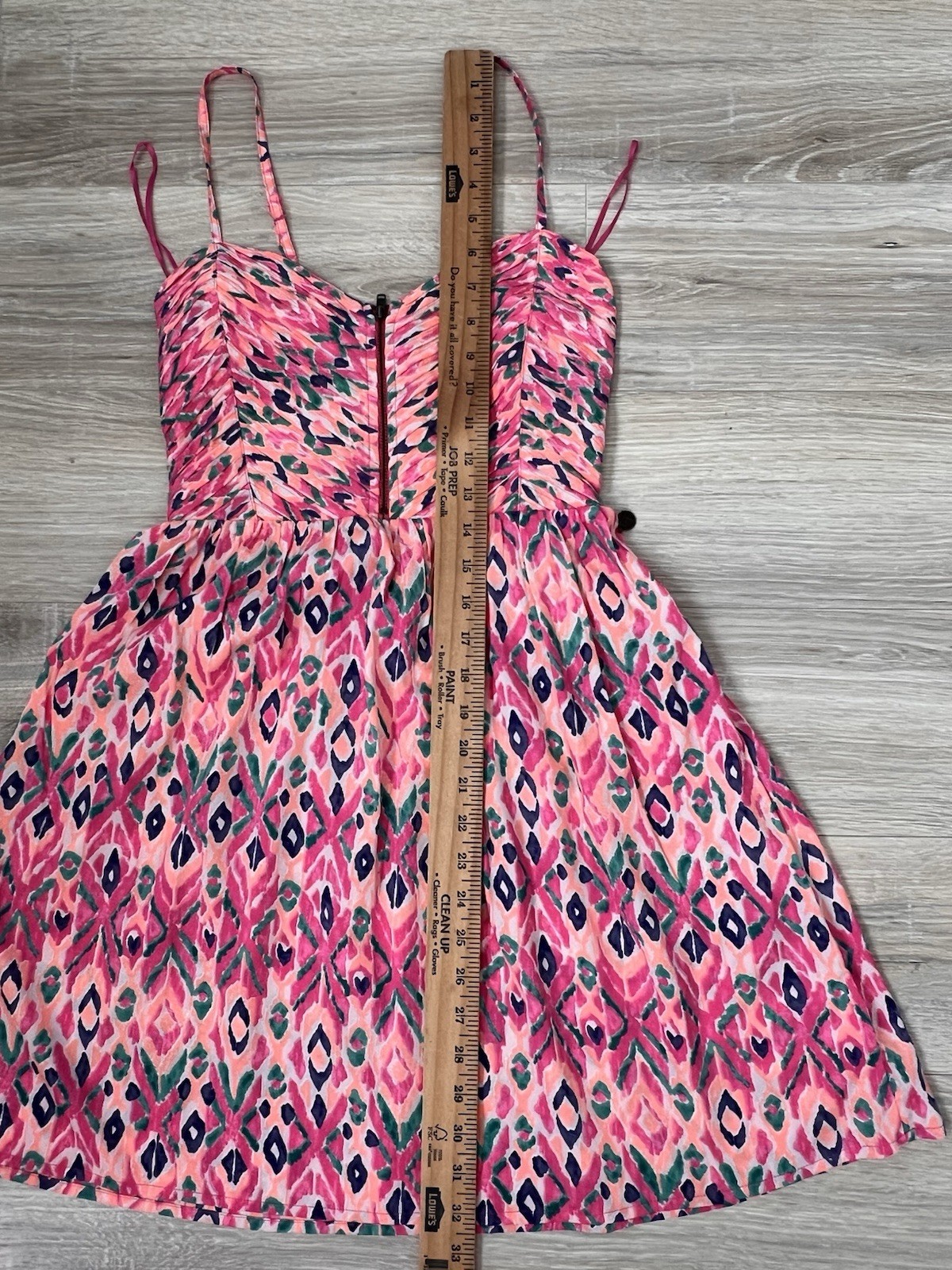 Roxy “A Shore Thing” Pintucked Front Zip Smocked Dress Small Resort Beach Party