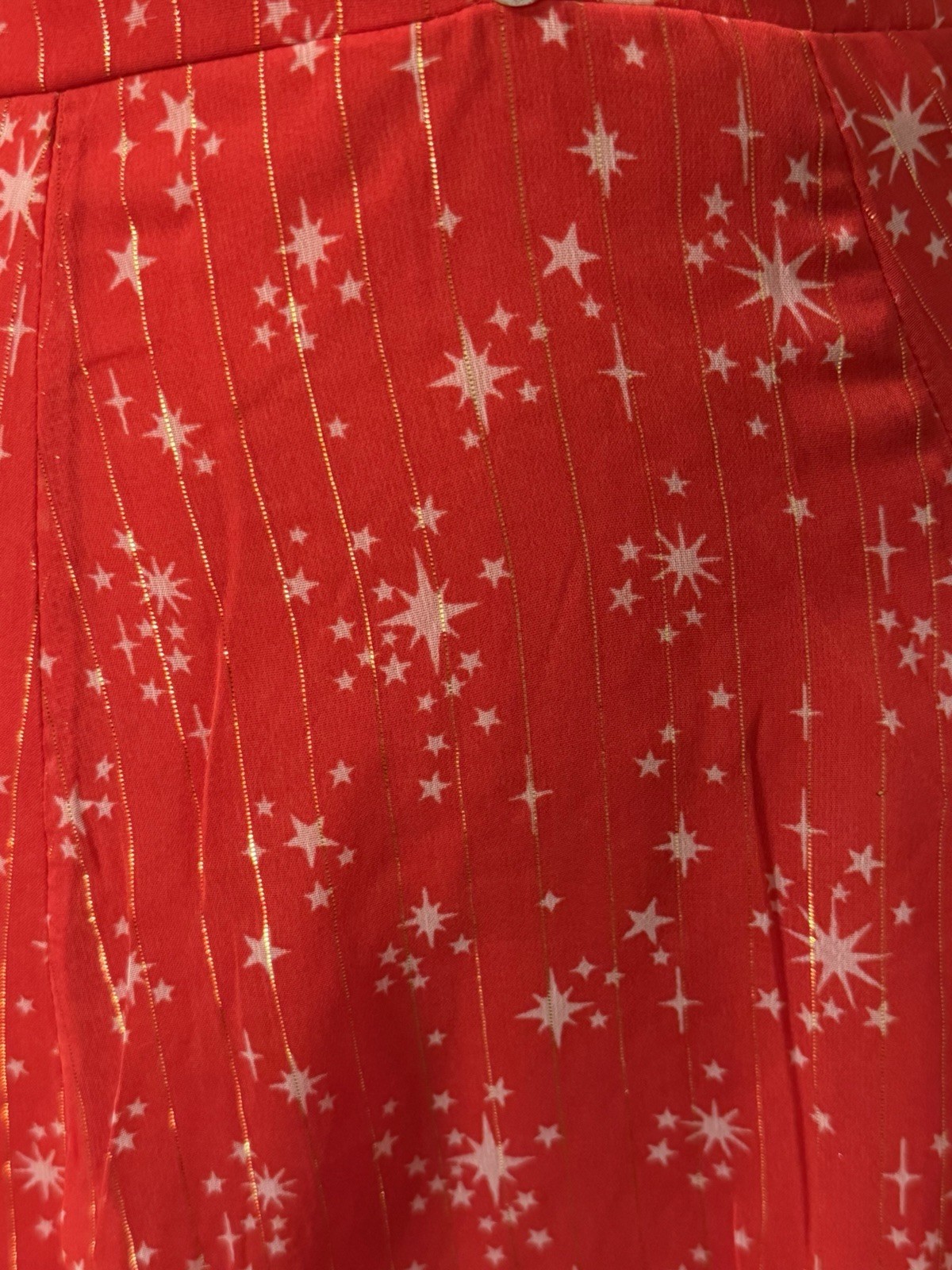 NEW Hell Bunny Red Sparkle Party Swing Dress Medium Holiday Pinup Stars 50s 60s