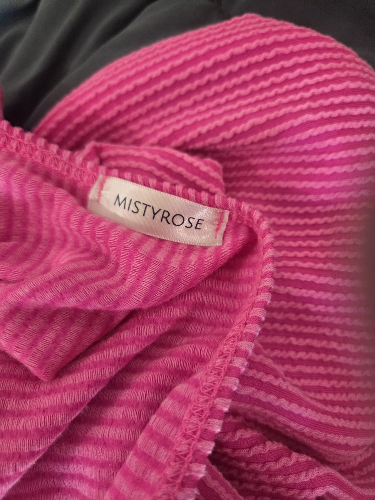 MISTYROSE Pink Solid Ribbed Knit Halter Tie Back Cut Out Stretch Maxi Dress S