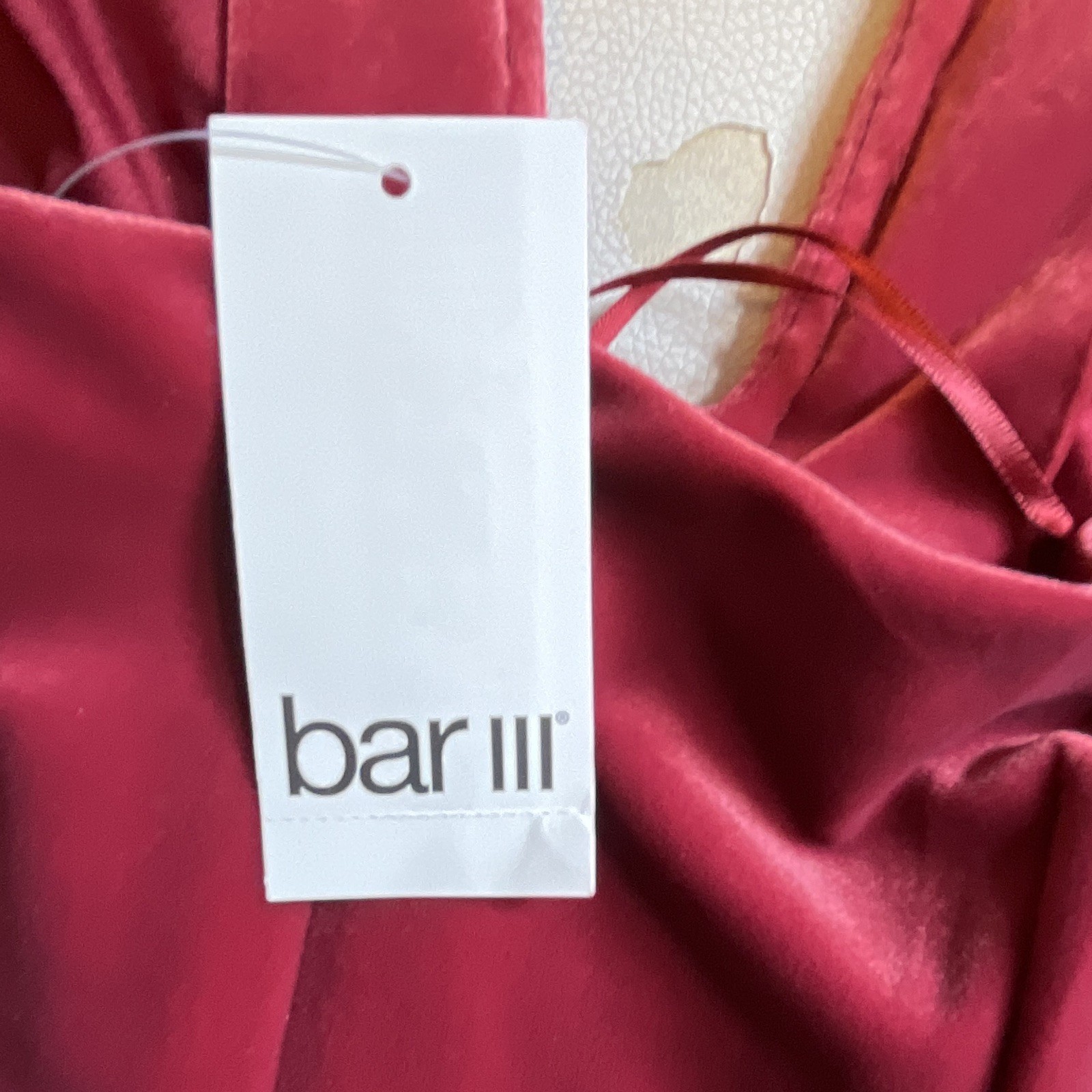 NEWbar III Burgundy Solid Velvet V-Neck Strapless Side Slit Midi Sheath Dress M