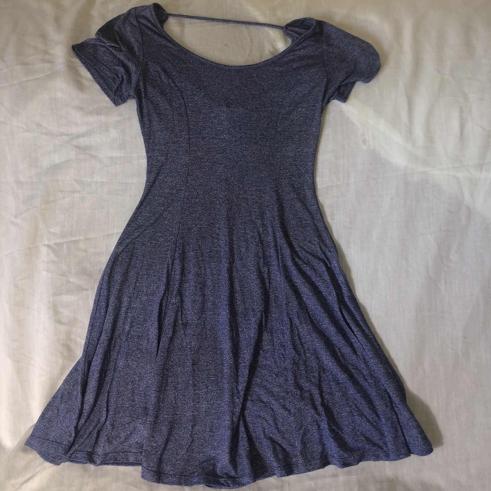 AIDEN Y GRAY DRESS Flowey Short Sleeve Knee Length SIZE S