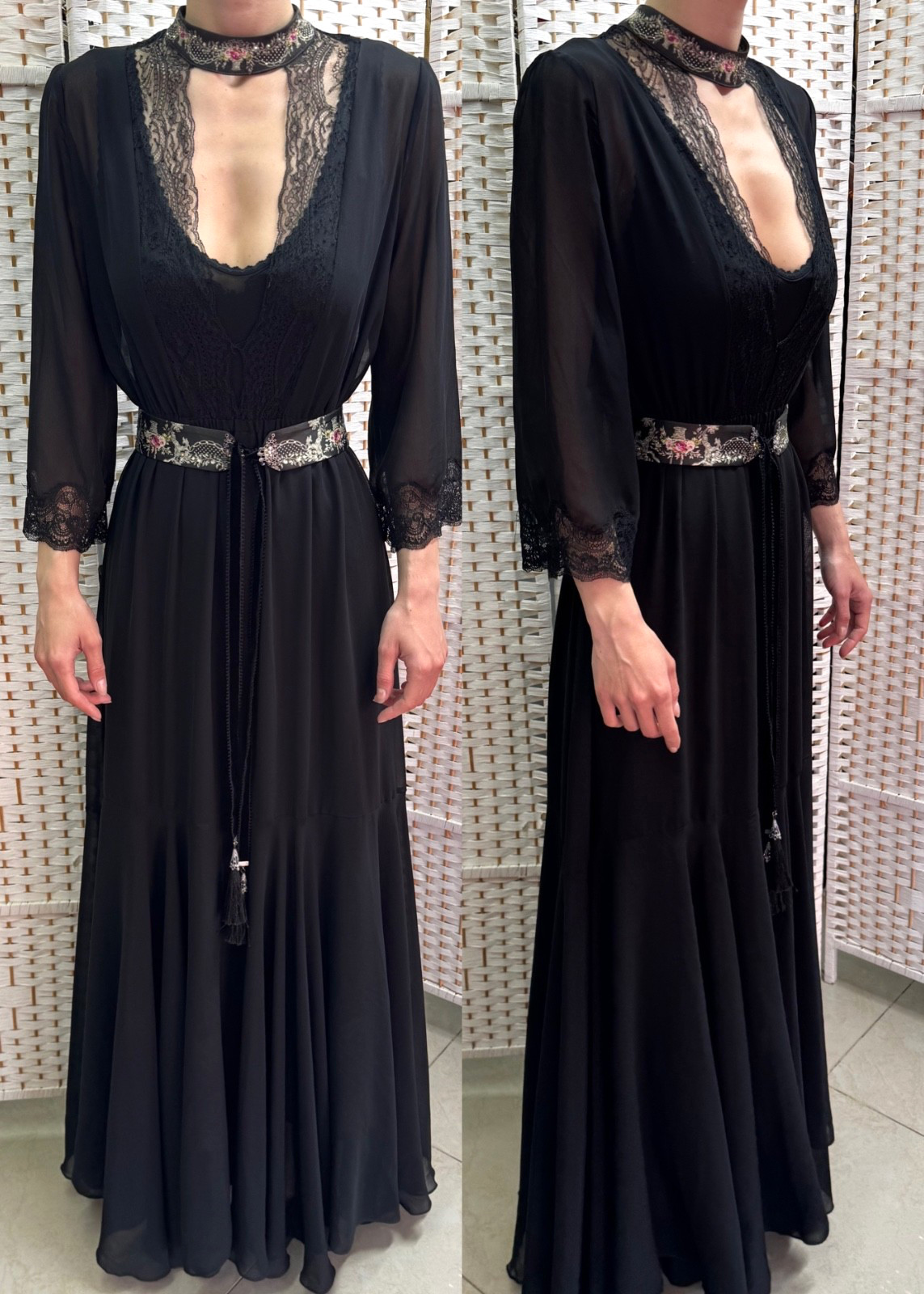 Michal Negrin Elegant Full length Black dress Size – M – NWT