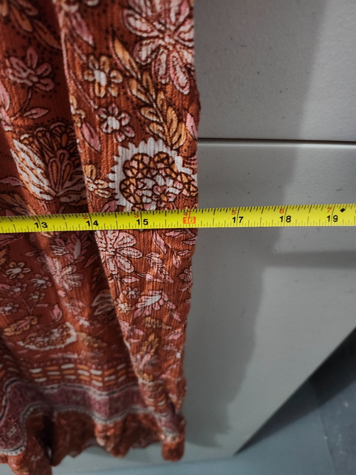 Knox Rose Dress Womens S Orange Rust Flutter Short Sleeve Tier Maxi Floral Boho