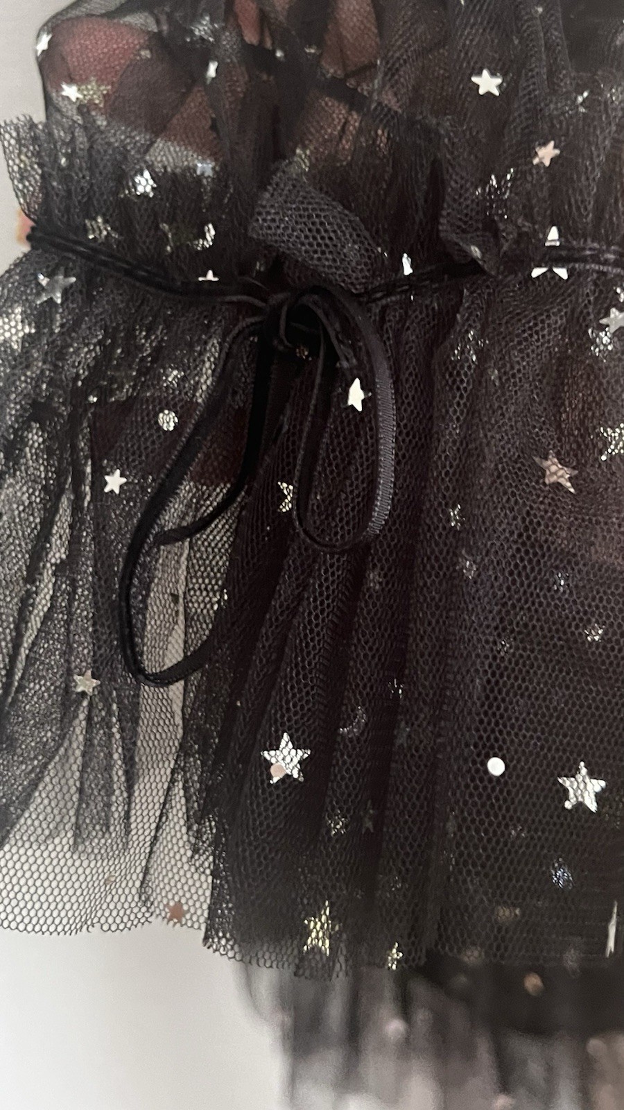 Witchy Celestial Silver Star Mesh Mini Black SZ M
