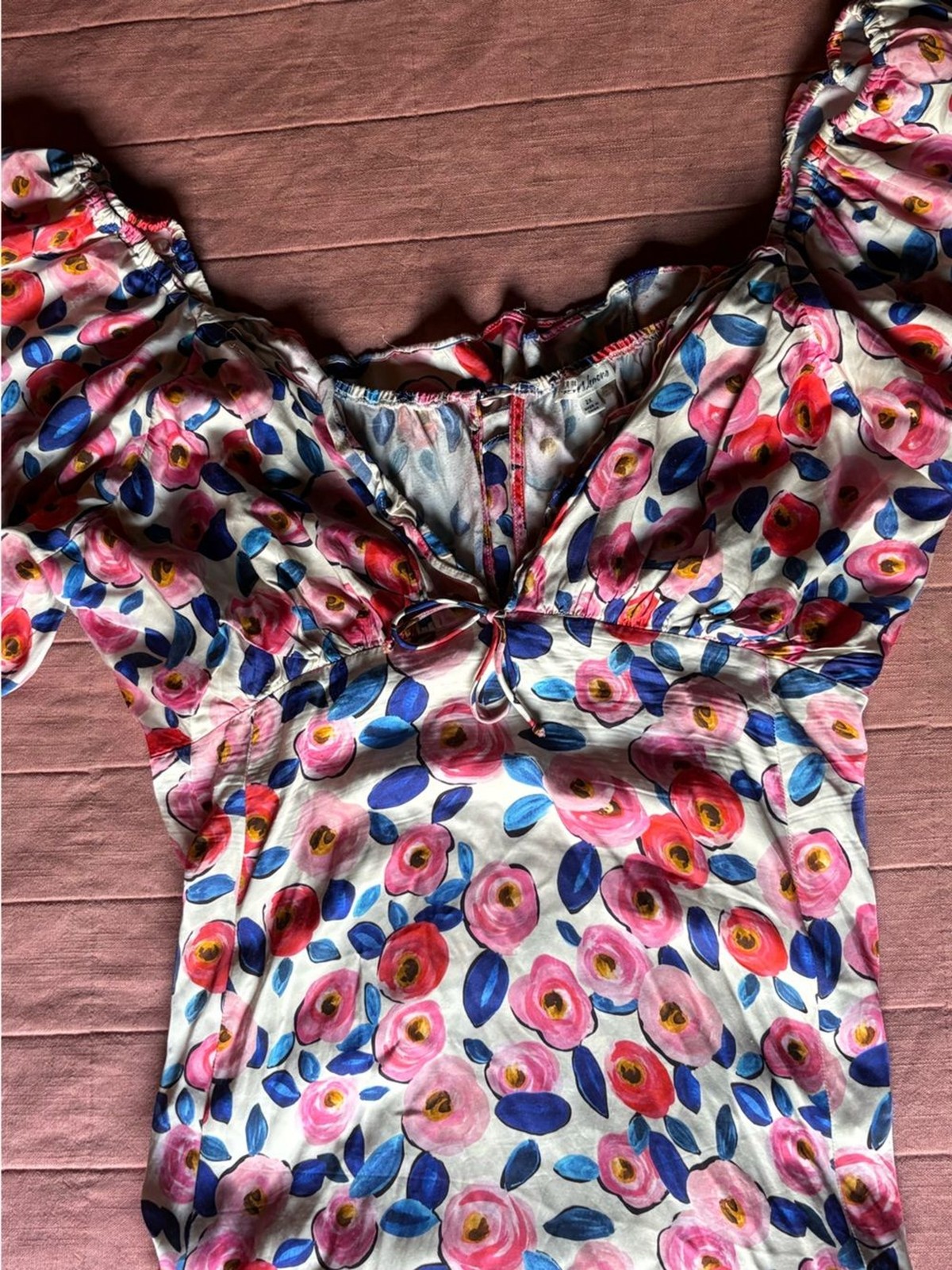 For Love & Lemons Floral Dress- Size 2X- Pink Blue & White- Plus Size Maxi Dress