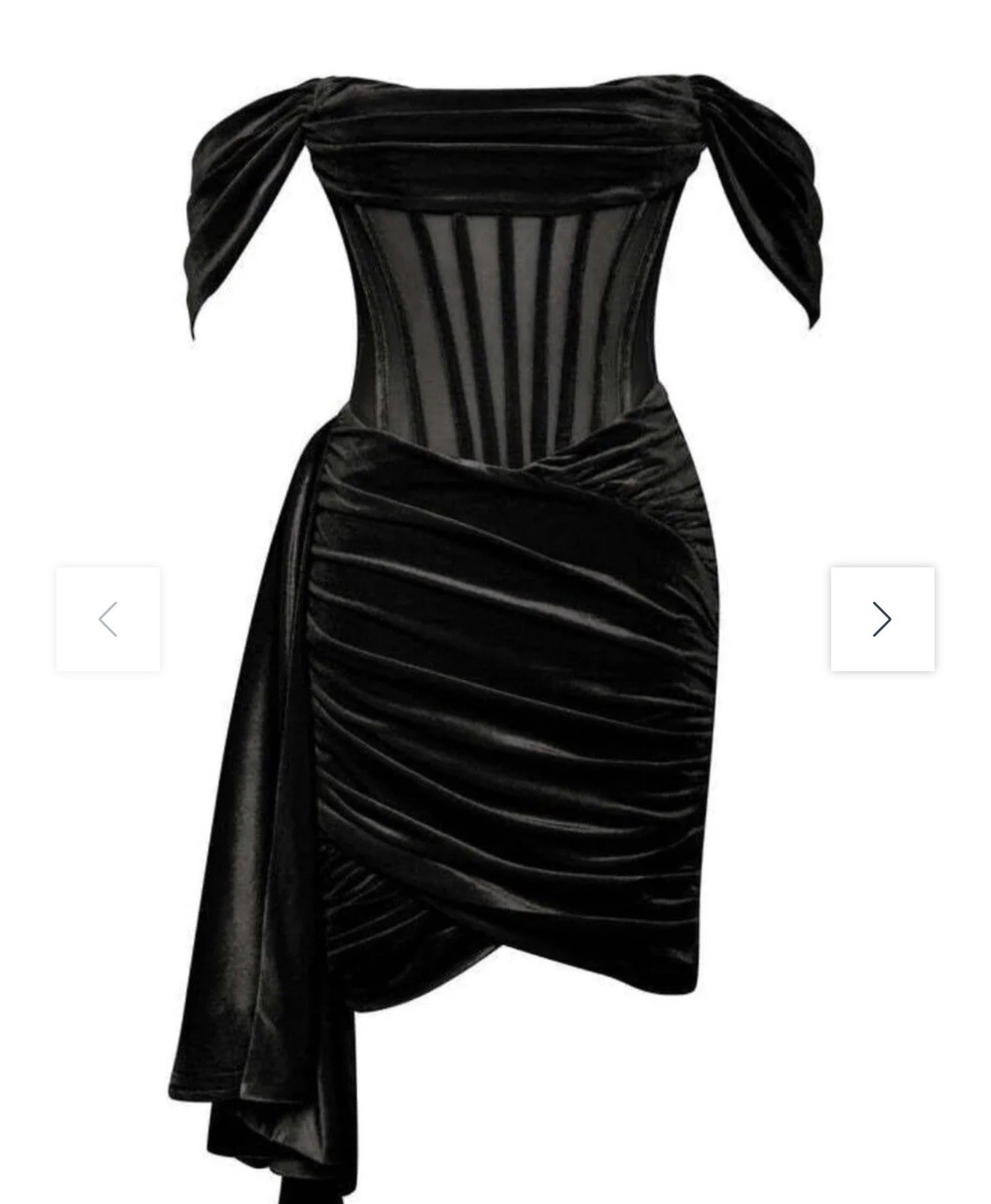 Black Velvet Parthea Corset Off the Shoulder Dress Size XS