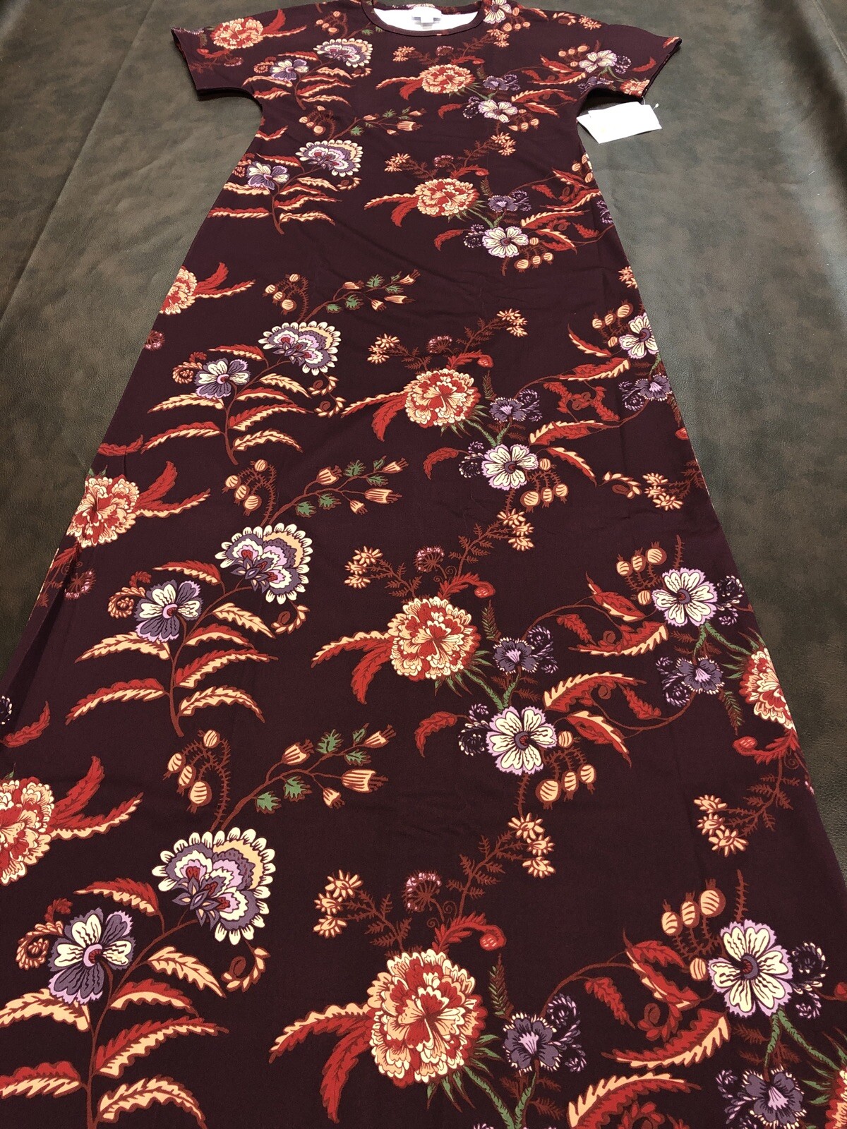 Lularoe Maria Dress 🦄 Burgundy Damask Floral Maxi Long Medium 10/12 8/10 New ❤️