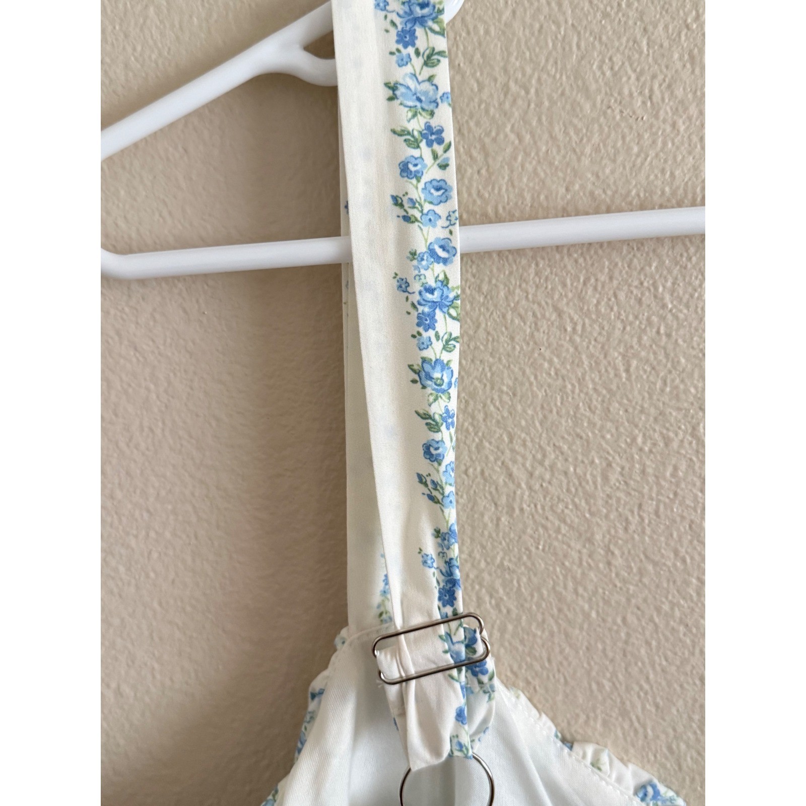 Blu Pepper Blue Floral Stripe Smocked Midi Dress Cottagecore XL