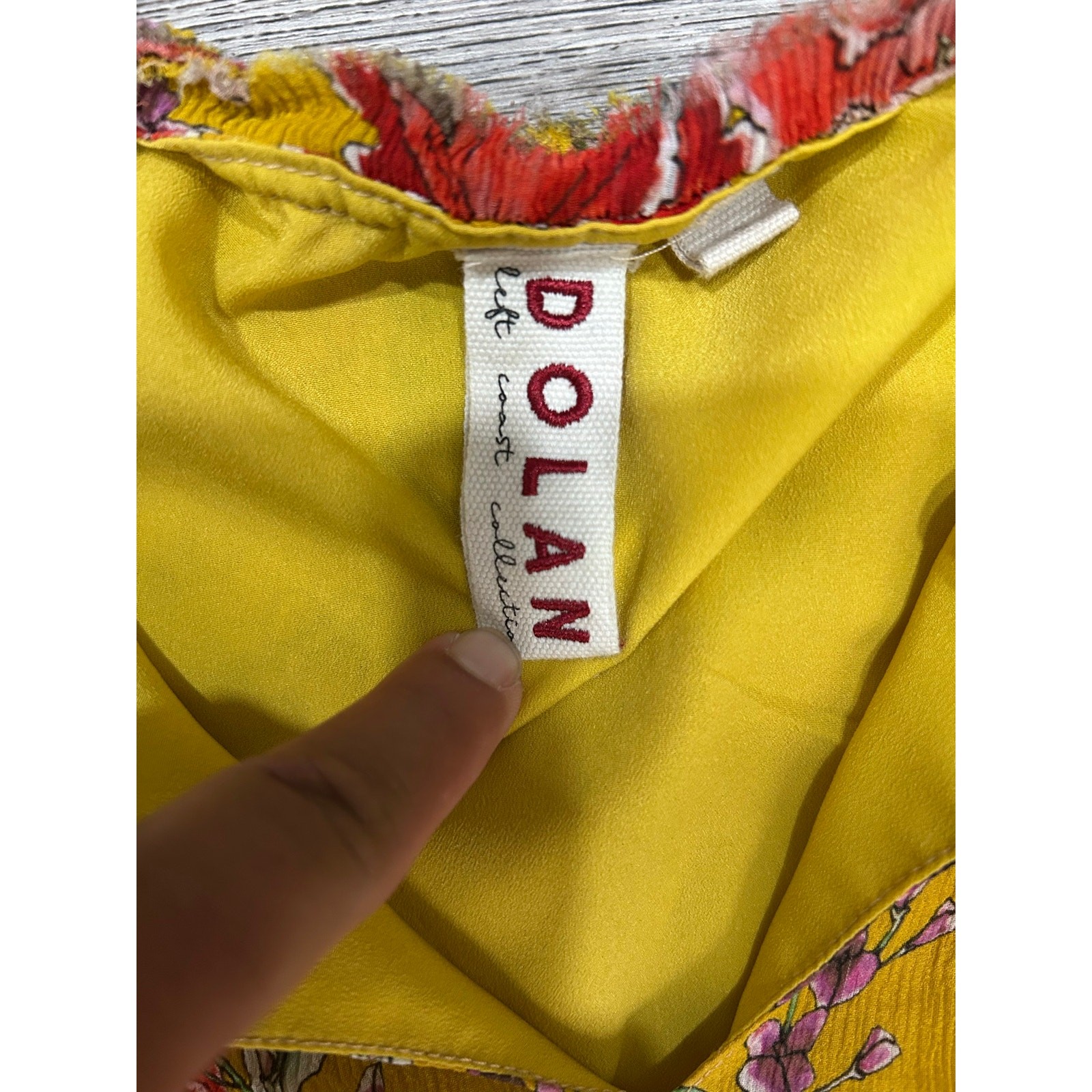 ⁠Dolan Left Coast Collection Yellow Floral Ruffle Midi Dress Sz S Anthropologie⁠