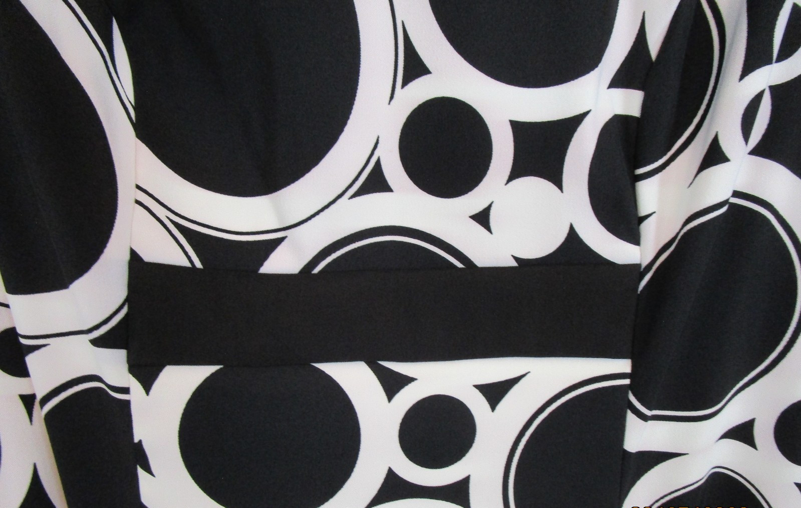 Kim Rogers Black & White Sleeveless Dress Sz 16 Polyester Spandex Bust 40 L 36