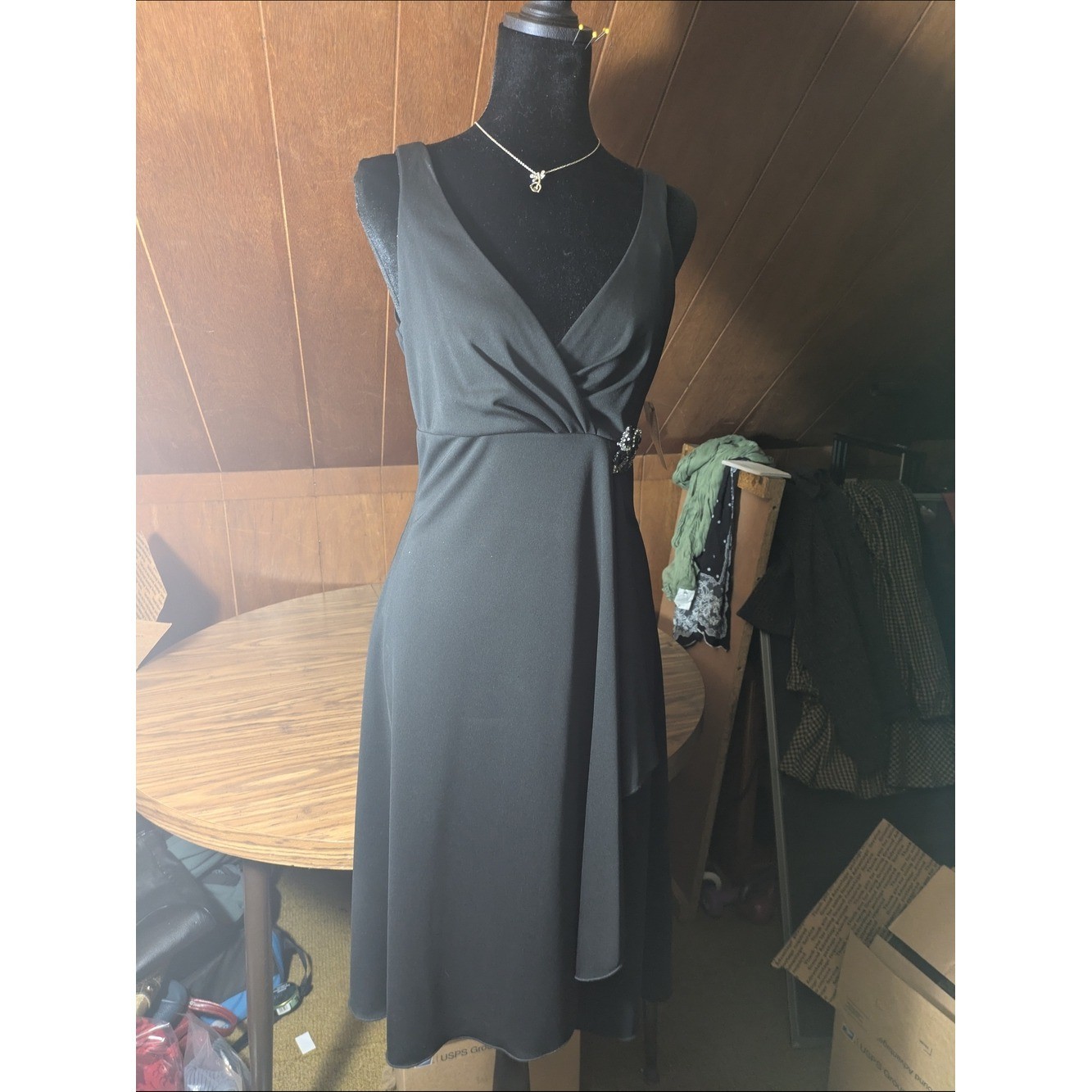 Bisou Bisou Little Black DressV-Neck Wrap Dress