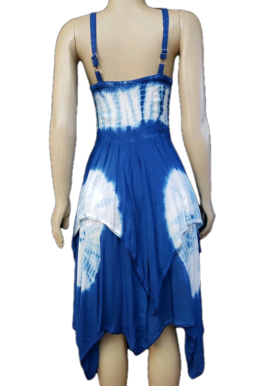 My Choice Corset Handkerchie Hem Size S Blue Tie Dyed Women’s Dress NEW #CB5