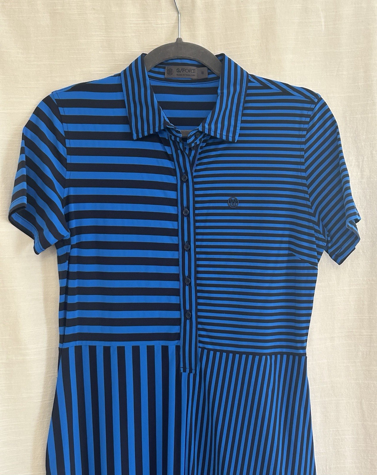 G/Fore Mixed Stripe Collared Polo Golf Dress Worcester – Size Small