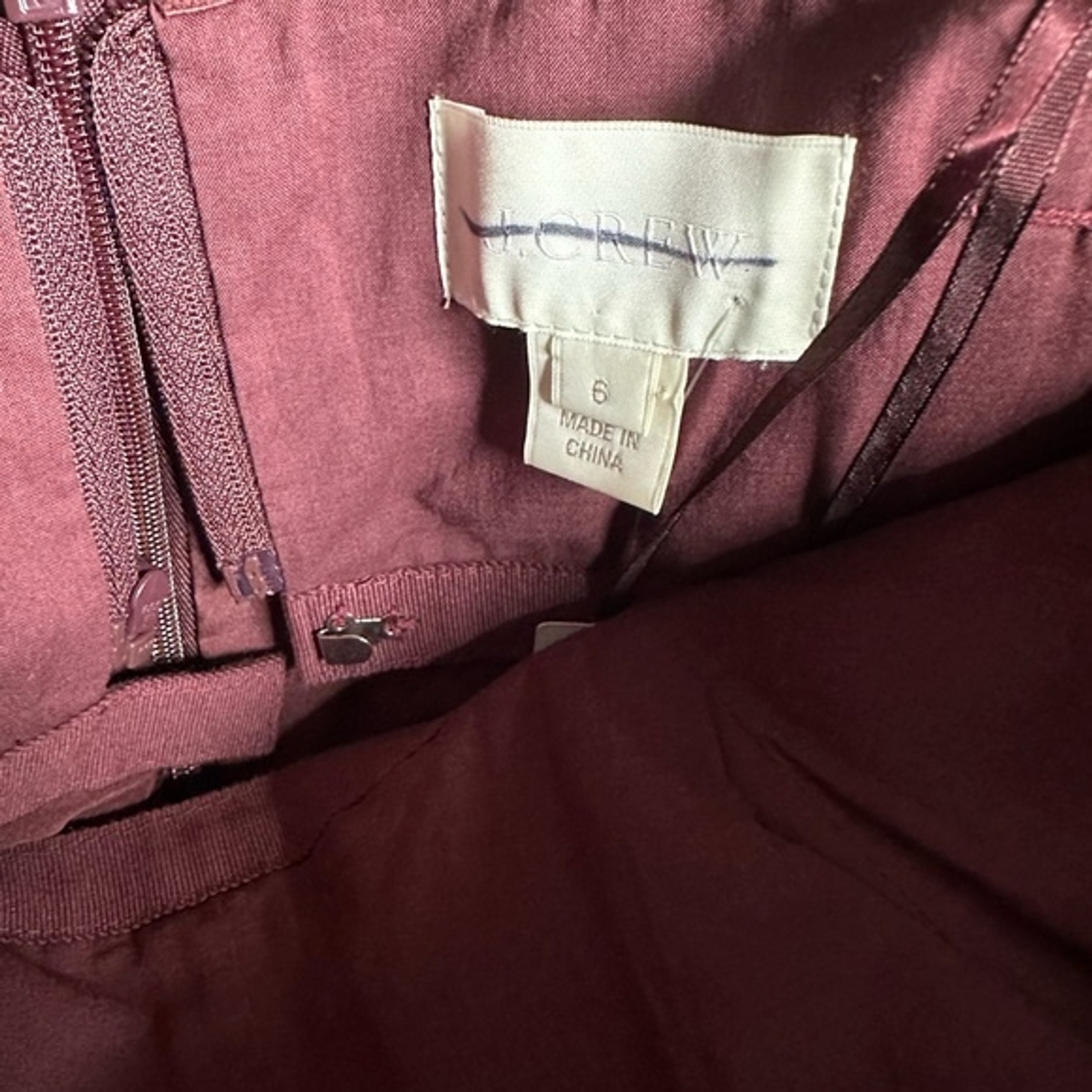 J.Crew Nadia Strapless Dress In Silk Chiffon Cocktail Party Burgundy Size 6