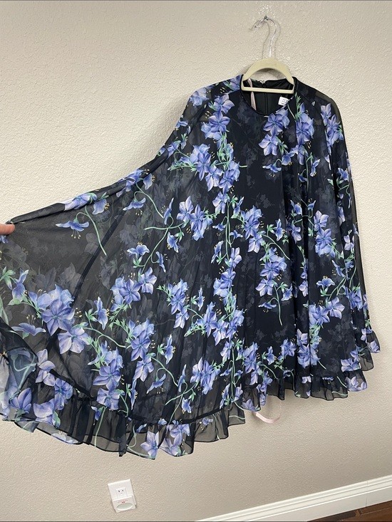 NWT Ieena Mac Duggal Floral Cape Mini Shift Dress 56028 Sz 2