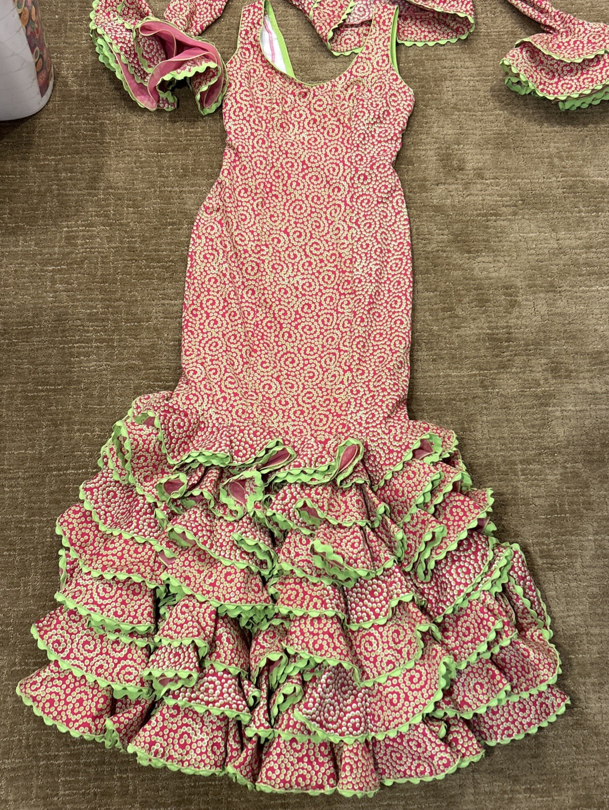 Authentic Flamenco Gypsy Dress from Spain : Size 40 w/ jacket cover all