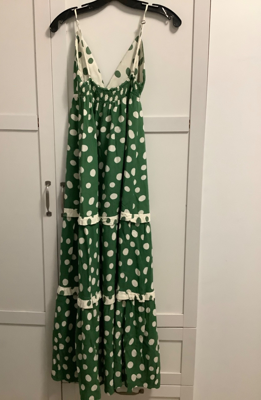 Farm Rio Green and White Polka Dot Maxi Dress Brazil medium