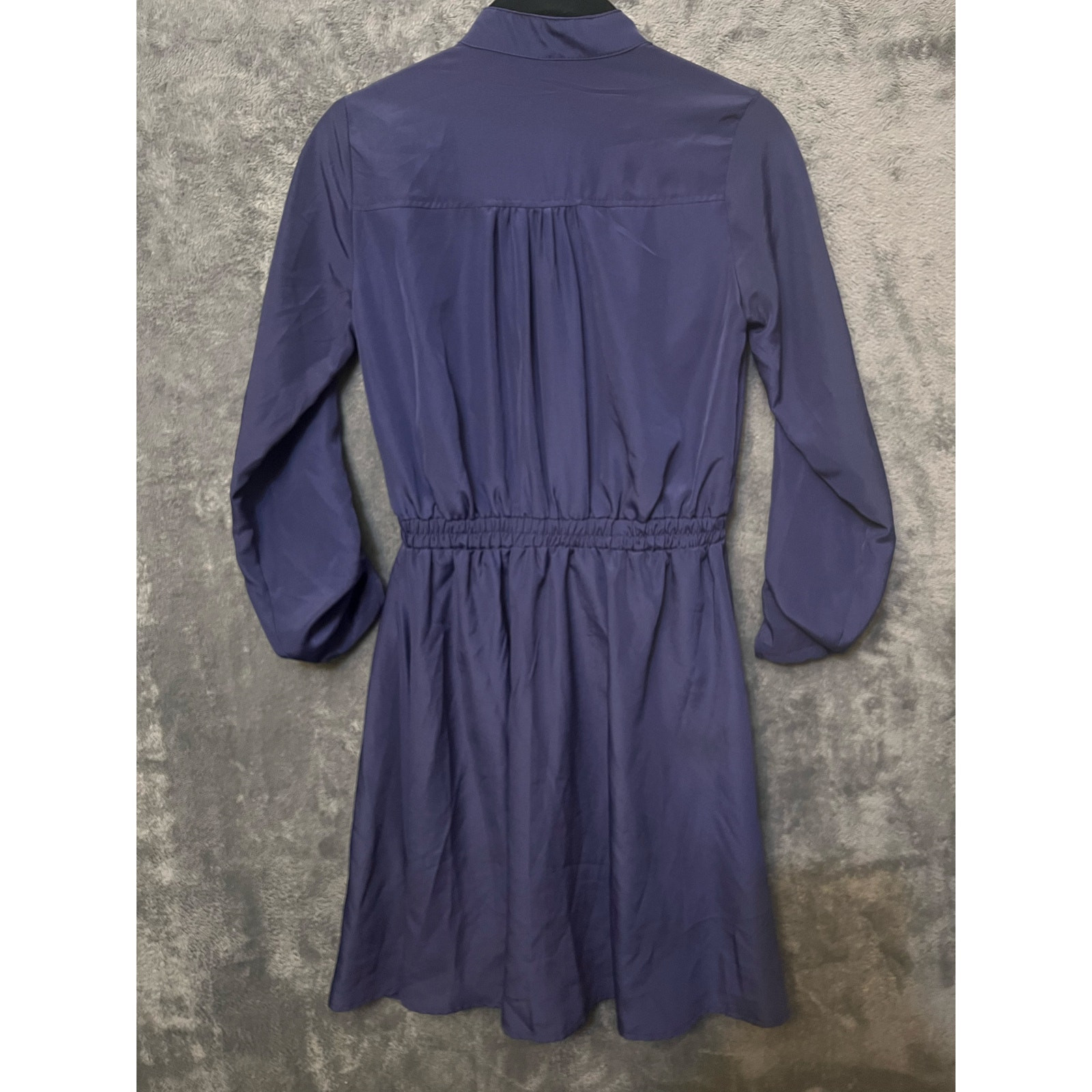 R n B blue button down, drawstring waist shirt dress women’s sz S casual preppy