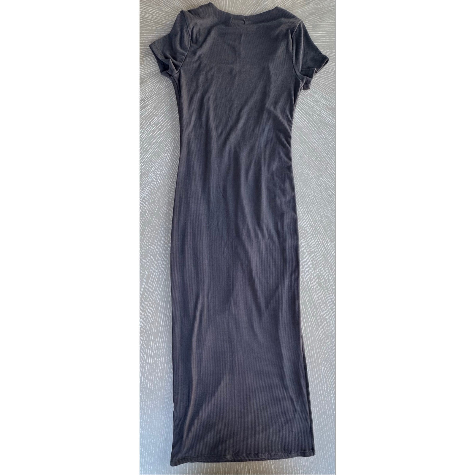 Faded Rose Ribbed Square Neck Maxi Dress Medium Whimsigoth