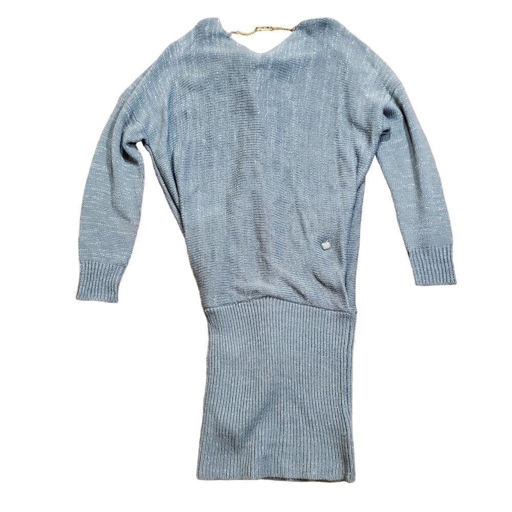 Apple Bottoms Y2K Hip Hop Prep School Gray Midi Long Sleeve Sweater Dress XL