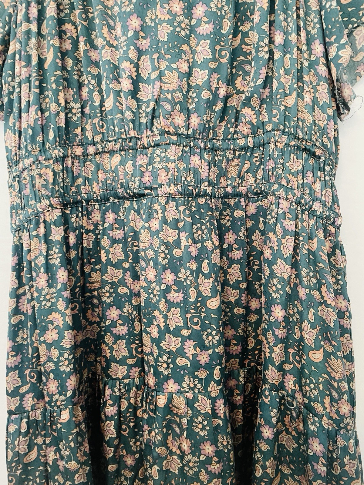 NWOT CURRENT AIR BLUE FLORAL PRINT MIDI DRESS -SIZE: L