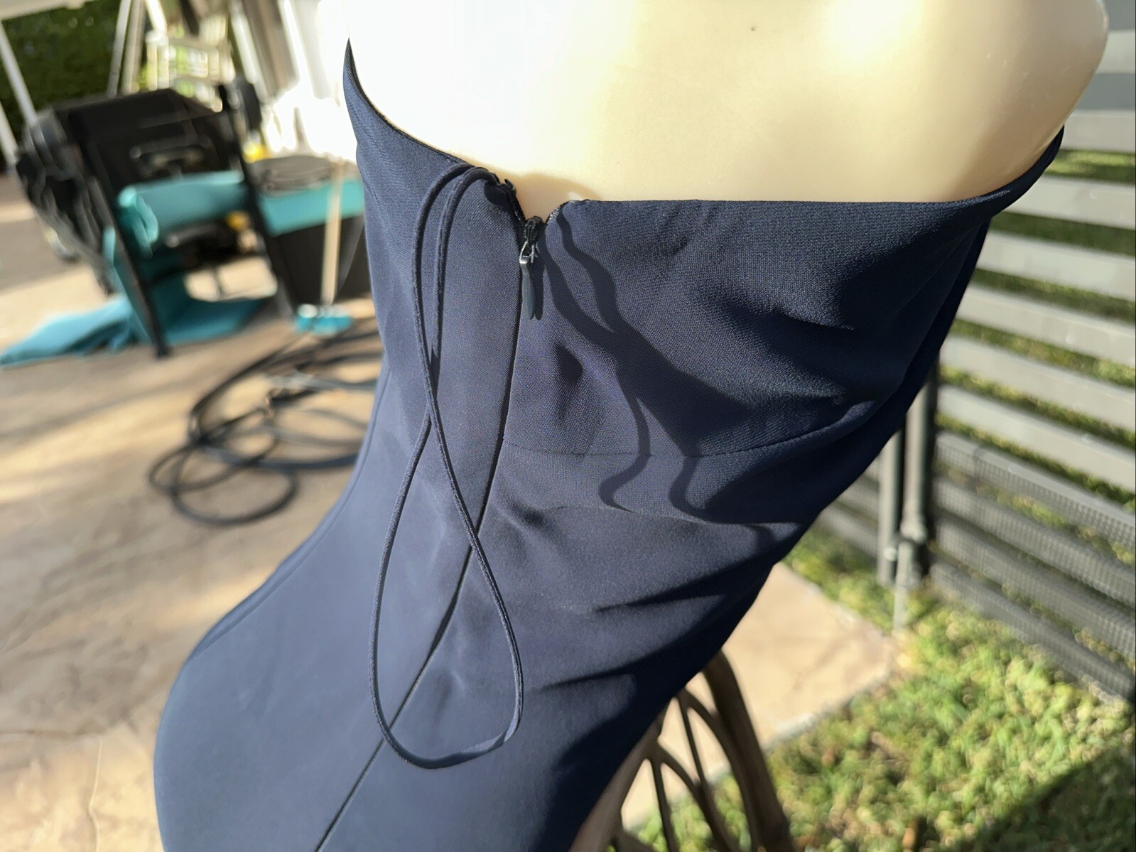 CUSHNIE ET OCHS BLUE & PINK ONE SHOULDER SLEEVELESS PENCIL DRESS FRONT SLIT Sz 6