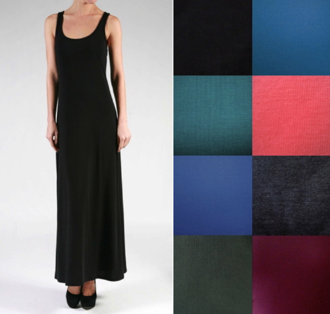 NEW Maxi Full Length Basic Tank Dress- 1X/2X