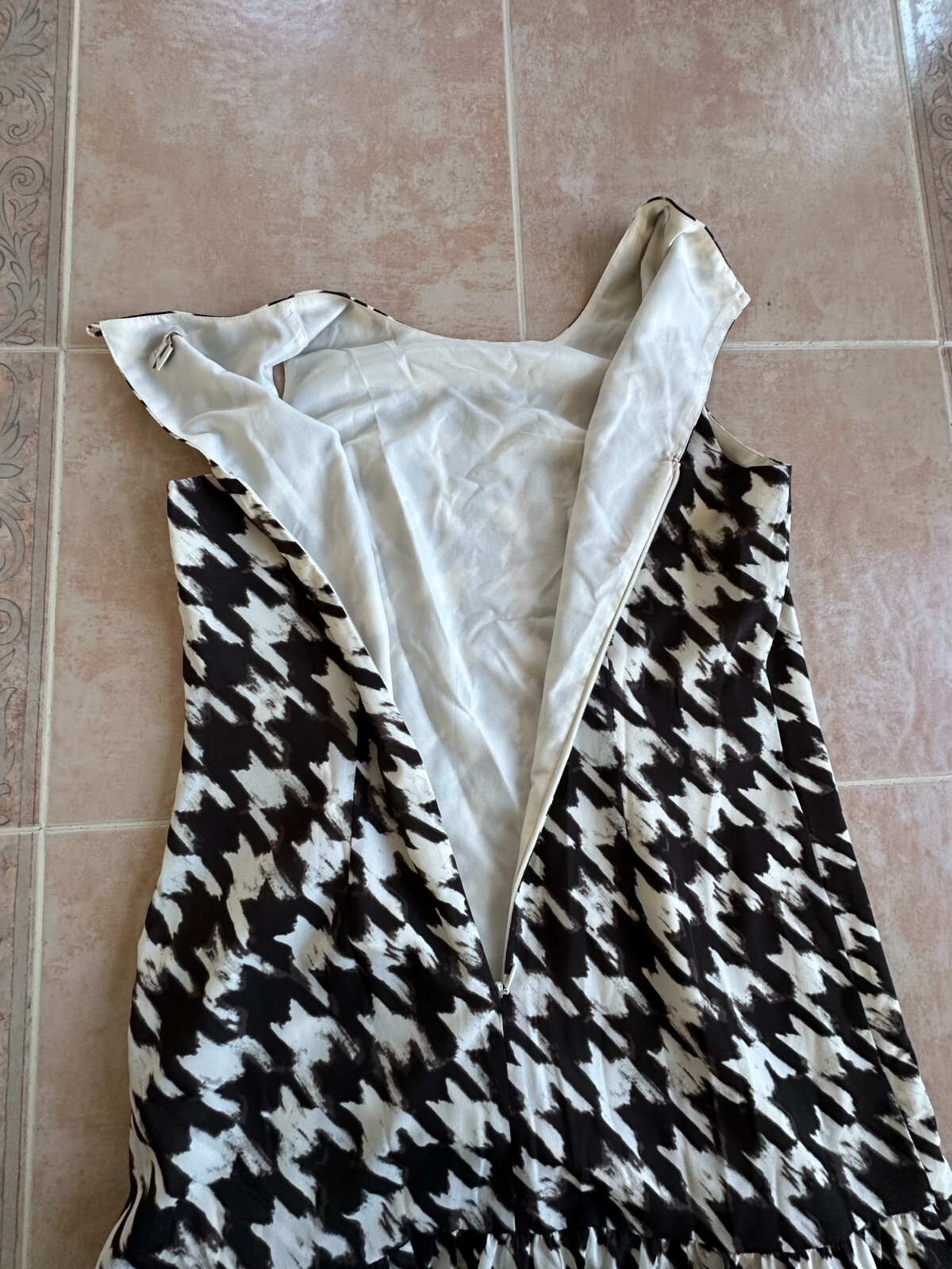 J.Crew Polyester sleeveless brown and beige Dress women size 4
