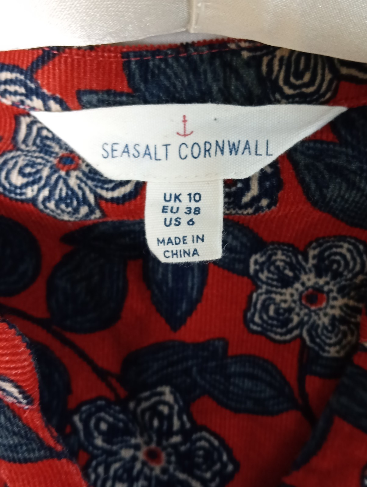 Seasalt Cornwall – 100% Cotton Needle Cord -South Terrace Tunic- -Size UK 10