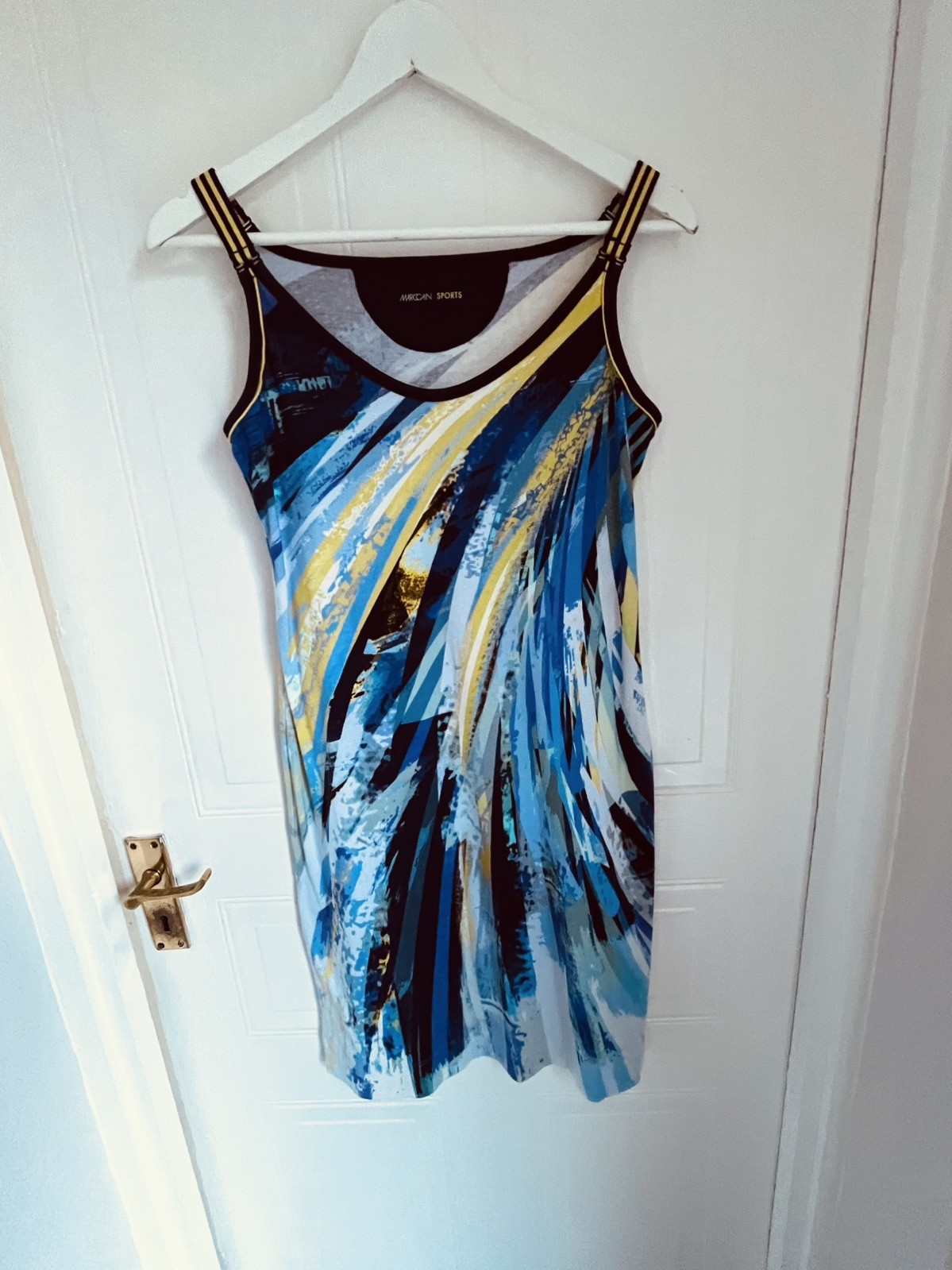 MARC CAIN Sports Abstract Graphic Midi Dress Size N5 UK 16 Luxury Designer